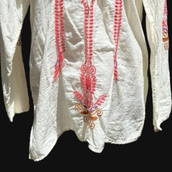 🌻Johnny Was BIYA Embroidered Bohemian Lightweight Peasant Blouse Size Small. - Picture 4 of 12